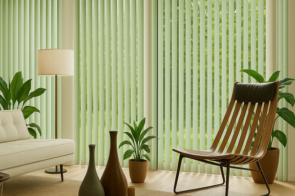 Vertikalstore in Gruen